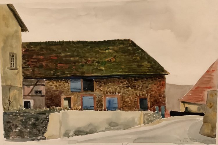 watercolor painting by Walter Ferro - Stone House